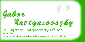 gabor mattyasovszky business card